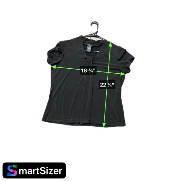 Notations Petite Flutter Sleeve Black Knot Front Blouse Sz LP - Picture 6 of 8